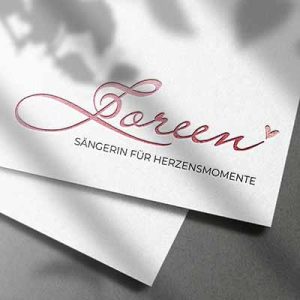 Corporate Design und Logo für die Hochzeitssängerin Loreen auf einem Briefbogen