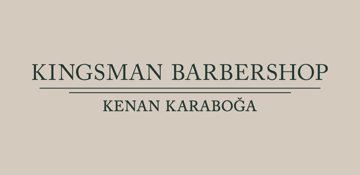 Dunkles Logo auf hellem Grund für den Kingsman Barbershop in Stuttgart