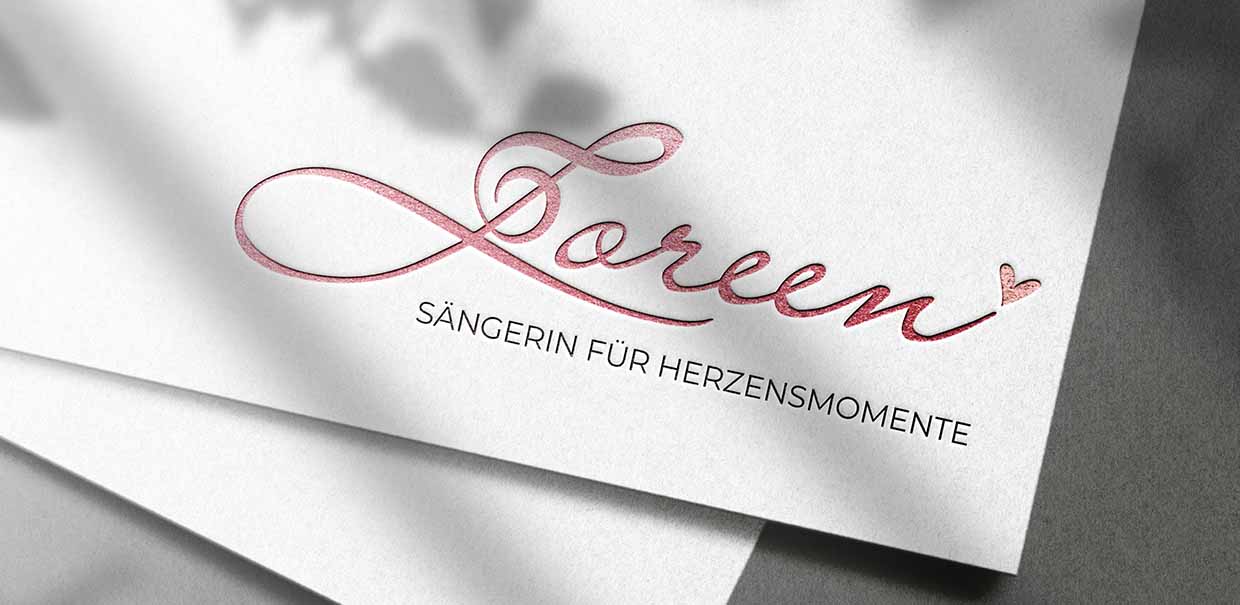 Corporate Design und Logo für die Hochzeitssängerin Loreen auf einem Briefbogen