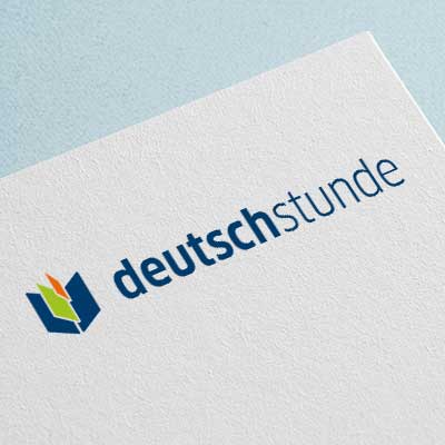 Deutschstunde Logo für das Goethe Institut in München - Wort und Bildmarke auf einem Briefbogen