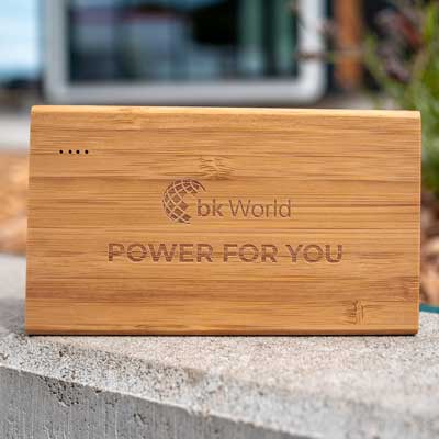 Powerbank - Produkt für den Online-Shop der bk World mit der Aufschrift: Power for you