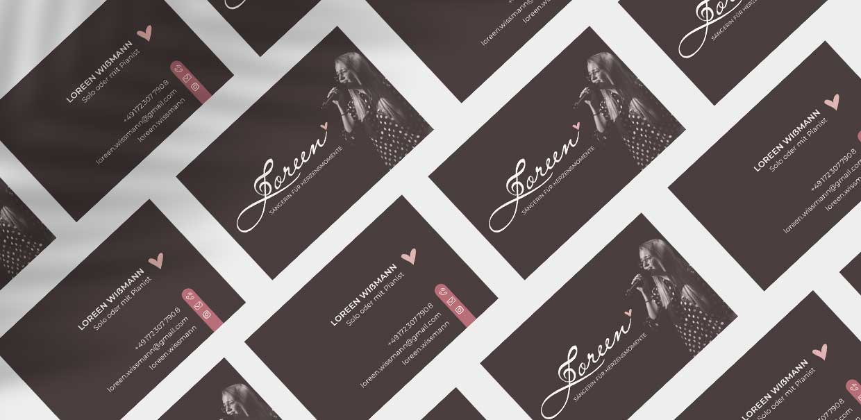 Visitenkarten für die Geschäftspapiere der Sängerin Loreen