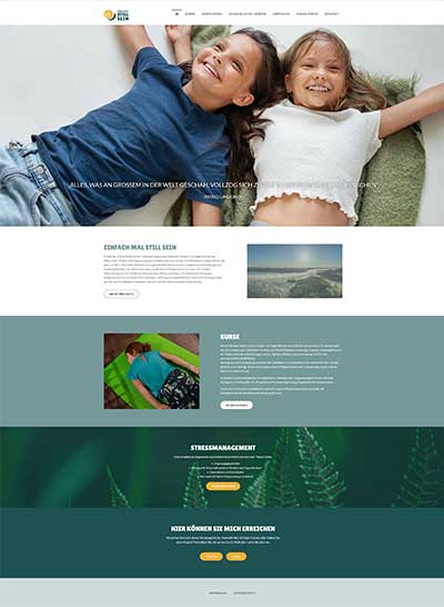 Webdesign: Startseite der Website für eine Entspannungspädagogin aus Baden-Baden.