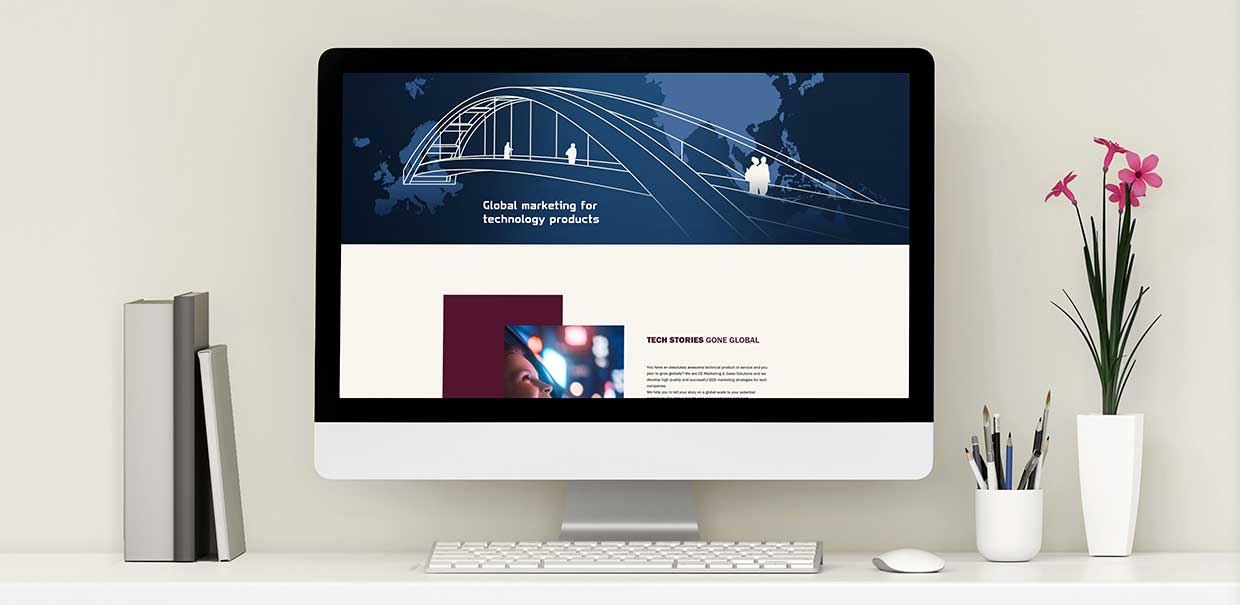 Startseite der Website eines Marketing-Unternehmens aus Hamburg.