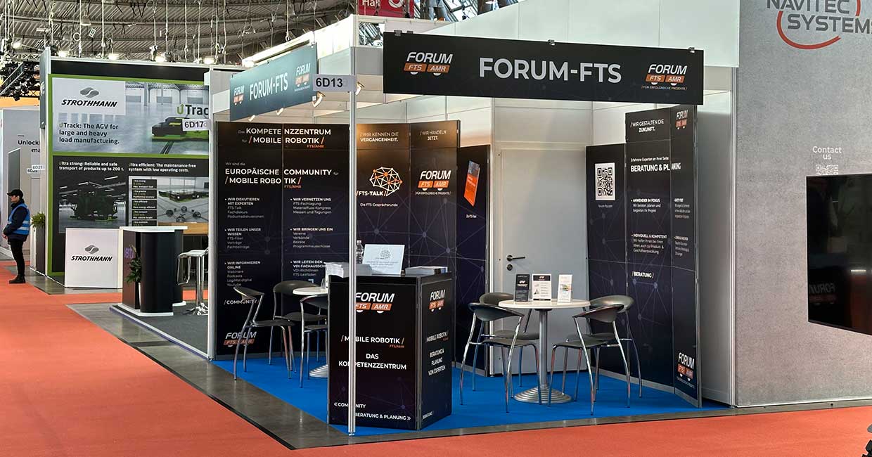 Messestand Forum FTS AGV auf der Logimat Stuttgart