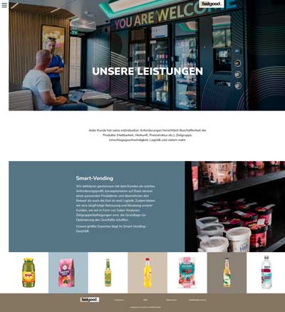 Website eines Food & Beverage Unternehmens aus Hamburg